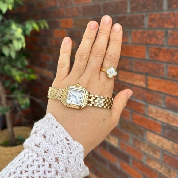 Panthere Classic Rectangle Stainless Steel Gold Watch - Picture 7 of 7